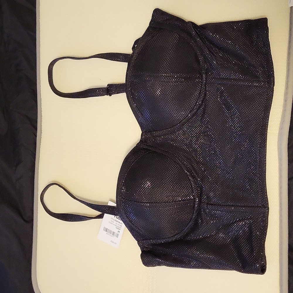 Black crop top zipper afterparty night top Charlotte russe
